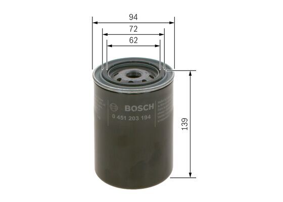 P3194 YAĞ FİLTRESİ ALFA ROMEO; GAZ; LAND ROVER GROUP; ROVER; VOLVO 2400 DİESEL TURBO; 75 2.0 TD; 75  2.4 TD; 825 2.5 TD; 90 2.4 TD; ALFETTA 2.0 TURBO D – 0451203194
