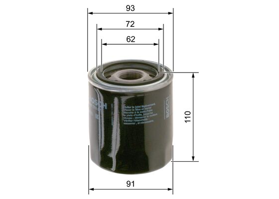 YAĞ FİLTRESİ HYUNDAI H100 96-06/ STAREX 97- MITSUBISHI L300 KIA CARNİVAL 01–PREGİO 96- – 0986TF0072