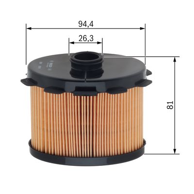 N1703 (0986TF0032) YAKIT FİLTRESİ PARTNER-P206-P306 CİTROEN BERLİNGO-JUMPY- XSARA-FIAT SCUDO-TOYOTA  COROLLA (00-02)1.9D 98>(DW8) – 1457431703