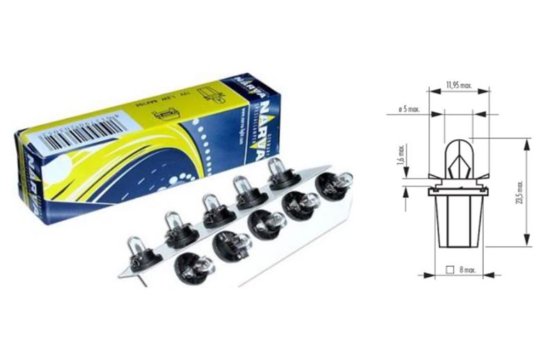 12V 1.2W DİPSİZ SOKETLİ AMPUL – 17035