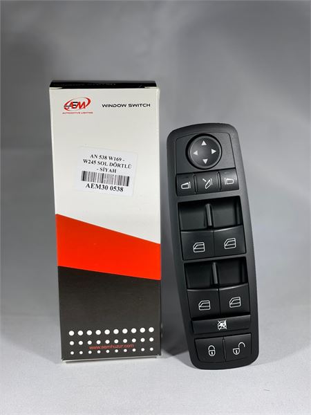 MERCEDES CAM ACMA SALTERI ON SOL (KOMPLE, SIYAH, AYNA KATLAMALI) A-CLASS W169 04>12 B-CLASS W245 05>11