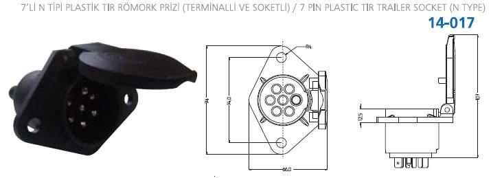 7’Lİ N TİPİ PLASTİK TIR RÖMORK PRİZİ (TERMİNALLİ VE KONNEKTÖRLÜ) – AK.14-017