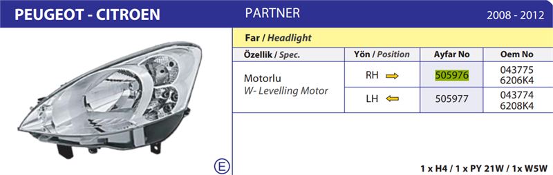 FAR PARTNER TEPEE 08= SAĞ MOTORLU – AYF-505976