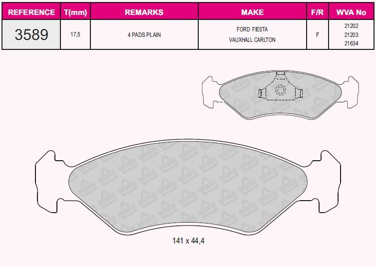 FORD ON FREN BALATASI FIESTA 89> 02 FORD KA 96>08 MAZDA 121 III 96>03