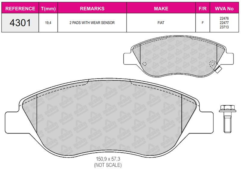 FIAT ON BALATA EGEA YM BRAVO 1.4 1.6D 1.9D 2.0D 08> DELTA 1.4 10> 1.6D 08>11> BUYUK TIP