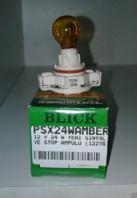 12 V 24 W YENİ SİNYAL VE STOP AMPULU (12276) (SARI)