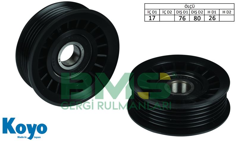 FORD ALTERNATOR GERGI RULMANI 17×76 / 80×26 6 PK PLASTIK (PLASTIC) FORD FIESTA IV
