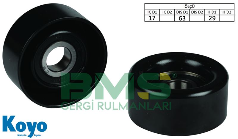 FIAT ALTERNATOR GERGI RULMANI 17x63x29 DEMIR (IRON) ALFA ROMEO 159; CHEVROLET AVEO CRUZE FIAT CROMA STIL
