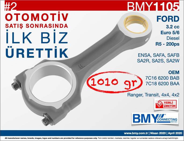 FORD PISTON KOLU TRANSIT 3.2TDCI 200PS V348 07>14 RANGER 3,2TDCI 4X4 11> ENSA SA2R SA2S SA2W SAFA SAFB
