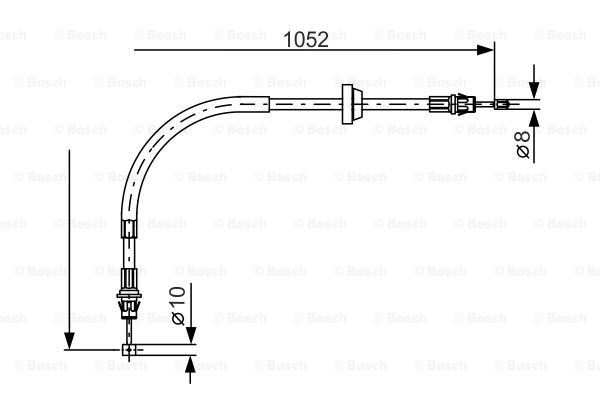FORD EL FREN TELI ON (SAG / SOL) TRANSIT V184 2,0TDCI / 2,4TDCI 01>06 1052MM