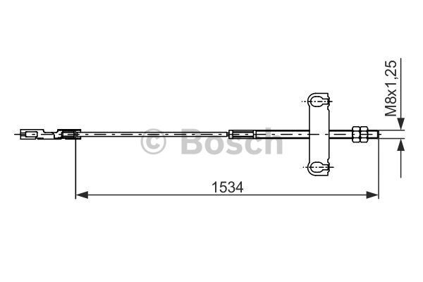 FORD EL FREN TELI ON (SAG / SOL) TRANSIT V184 2,4TDCI 00>06 A,CEKER UZUN SASE UZUNLUK: 1534MM
