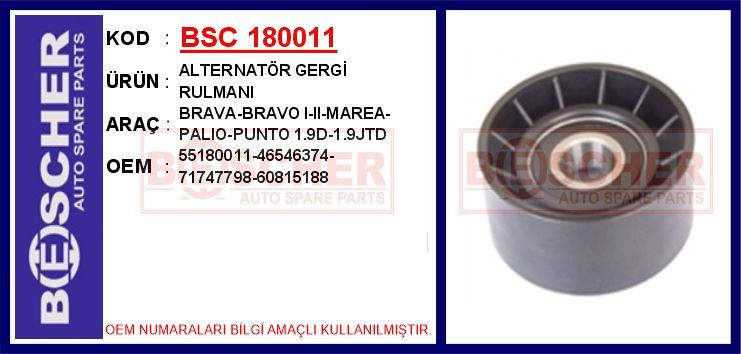 FIAT ALTERNATOR GERGI RULMANI BRAVA BRAVO DOBLO MAREA MULTIPLA PALIO SIENA STILO 1,6 16V / 1,9D / 1,9JTD