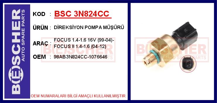 FORD DIREKSIYON POMPA MUSURU FOCUS 1.4-1.6 16V (99-04)-FOCUS II 1.4-1.6 (04-12)