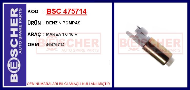 FIAT BENZIN POMPASI BRAVA MAREA BRAVO 1.2 / 1.4 / 1.6 / 1.8 / 2.0 16V