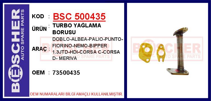 FIAT TURBO YAGLAMA BORUSU DOBLO ALBEA PALIO PUNTO FIORINO 1.3JTD NEMO BIPPER 1.3HDI CORSA C CORSA D MER