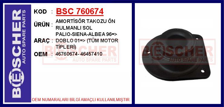 FIAT AMORTISOR TAKOZU ON SOL RULMANLI PALIO SIENA ALBEA 96> DOBLO 01>