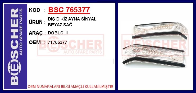 FIAT DIS DIKIZ AYNA SINYALI SAG DOBLO 10> / COMBO 12>