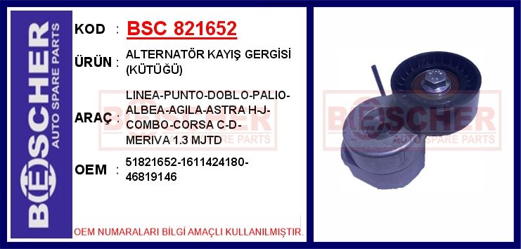FIAT ALTERNATOR GERGI RULMANI (KUTUKLU) DOBLO FIORINO LINEA NEMO BIPPER COMBO 1,3 DMultIjet 10=>