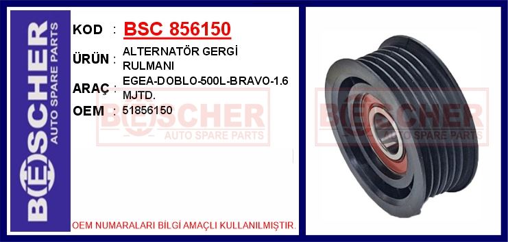 FIAT ALTERNATOR ( V KAYIS ) GERGI RULMANI FIAT EGEA 500L 500X BRAVO II 1.6 MJET 10> ALFA ROMEO GIULIETTA
