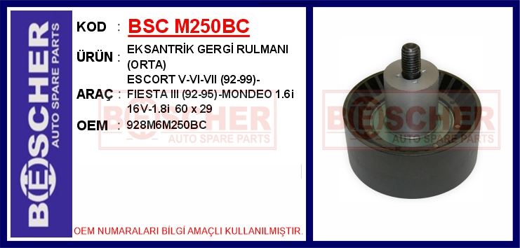 FORD EKSANTRIK GERGI RULMANI (ORTA) ESCORT V-VI-VII (92-99)-FIESTA III (92-95)-MONDEO 1.6I 16V-1.8I 60 X
