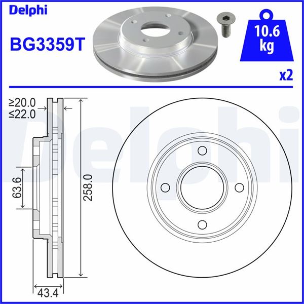 FORD ON FREN DISK AYNASI FOCUS I 98>04 FIESTA V 00>08 FUSION 02>12 FORD KA 1,6 03>08 MAZDA II 1,2 / 1,4 /