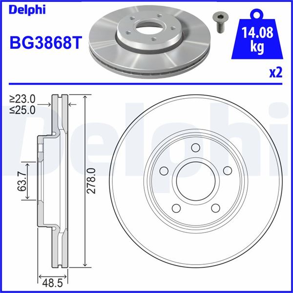 FORD ON FREN DISK AYNASI FOCUS III 1,6ECO / 1,6TDCI FOCUS II 04 /> FOCUS II C MAX 03>07 C MAX 07 /> 1,6EC