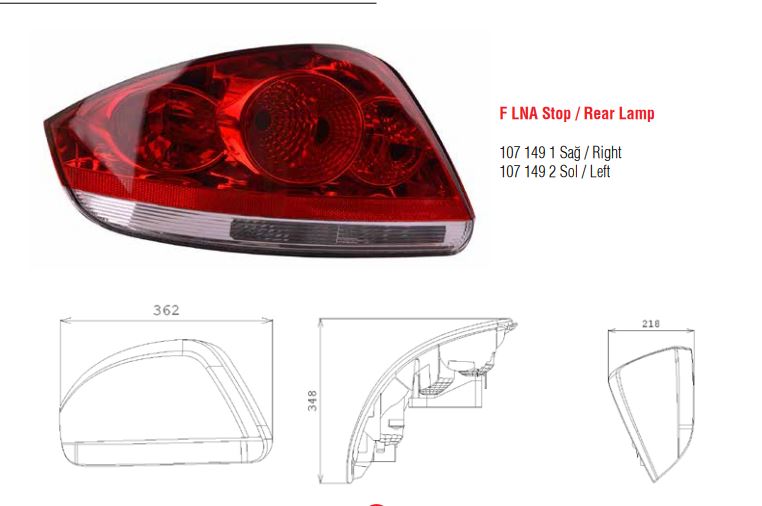 FIAT STOP LAMBASI SAG LINEA (DUYSUZ)