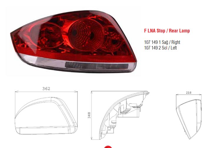 FIAT STOP LAMBASI SOL LINEA (DUYSUZ)