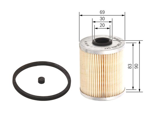 N2047 DİZEL YAKIT FİLTRESİ NISSAN; OPEL; RENAULT;  INTERSTAR 1.9 DİESEL TURBO DCİ 80; INTERS TAR 2.2 DYESEL TURBO DCY 90; INTERSTAR 2.5 DYESEL – F026402047