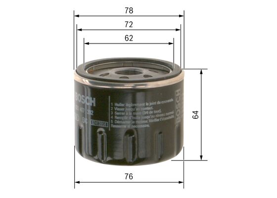 P7302 YAĞ FİLTRESİ FIAT; JEEP 500×1.0 GSE; 500×1.3 GSE; EGEA CROSS ; RENEGADE 1.0 T-GDI; RENEG ADE 1.3 T-GDI; RENEGADE 1.3 T-GDI 4×4; TYPO 1.0 FY – F026407302