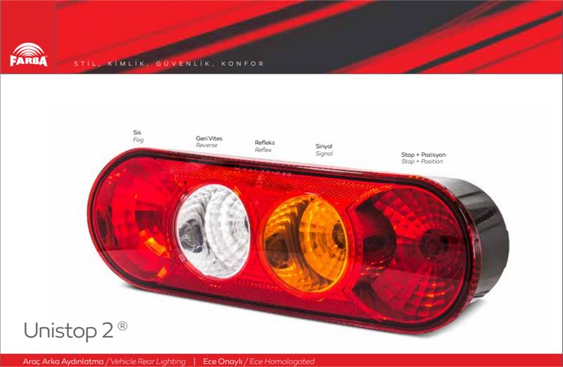 FORD ARKA STOP LAMBASI (4 LU OVAL TIP)SAG/SOL TRANSIT V184 00>06 V347 PIKAP 06>14 14309F DUYSUZ