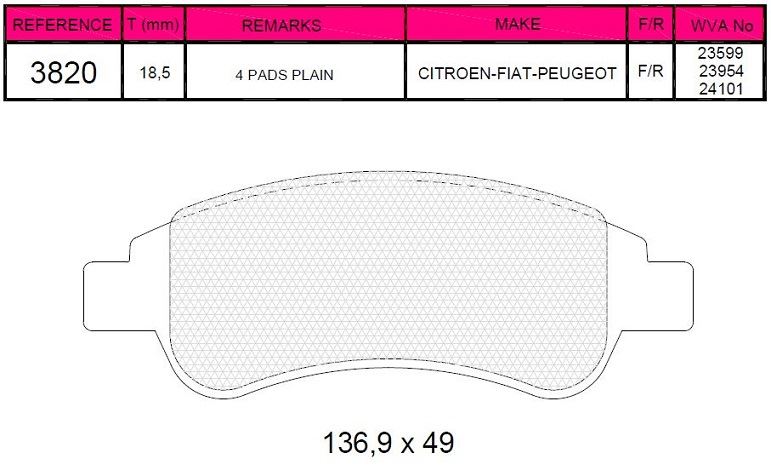 FIAT ON FREN BALATASI BERLINGO II PARTNER II P1007 C2 C3 II C4 XSARA PICASSO P207 C3 III DS3 C3 PICASSO P