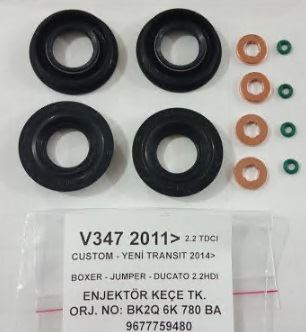 FORD ENJEKTOR KECE PUL ORING TAKIMI TRANSIT V347 11 /> V363 CUSTOM RANGER 12 /> V363 14 /> MAZDA BT 50 2,