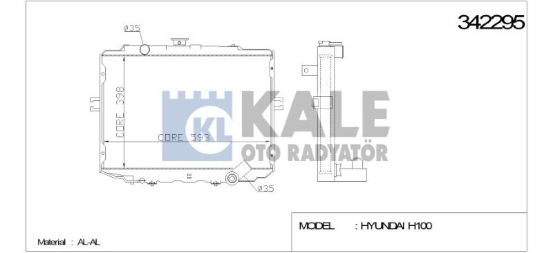 RADYATÖR HYUNDAI H100 STAREX BUS 93-00 2.5 TD  M () AL/PL/BRZ   2404051AB – KL342295