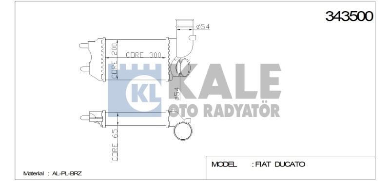 TURBO RADYATÖRÜ (INTERCOOLER) FIAT DUCATO  PEUGEOT BOXER 2.8 1994-2002 (295X202X62) – KL343500