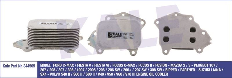 YAĞ SOĞUTUCU PEUGEOT 107-206-307-C1-C2-C3 (DV4) 1.4HDI / 307-407-PARTNER II-CITROEN BERLINGO II – KL344505
