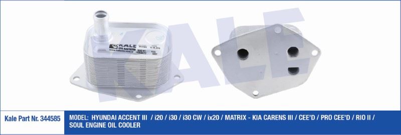 YAĞ SOĞUTUCU HYUNDAI ACCENT III /İ20/İ30/İ30 CW/İX20 – KIA CEED/RIO II/SOUL AL / PL / BRZ – KL344585