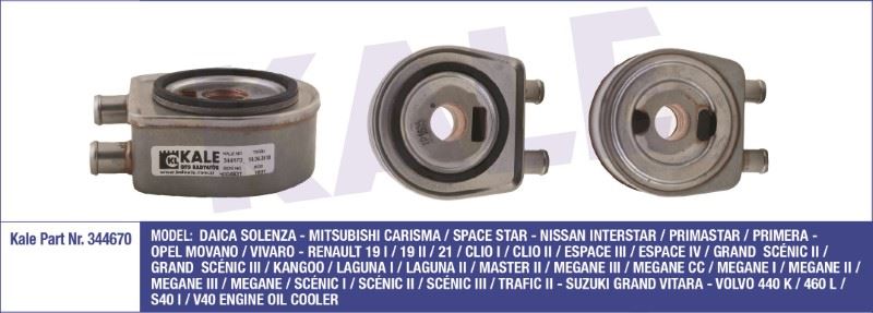 YAĞ SOĞUTUCU OPEL MOVANO RENAULT 19/21/CLIO I-II/KANGOO/MASTER II/MEGANE /TRAFIC II AL / PL / BRZ – KL344670