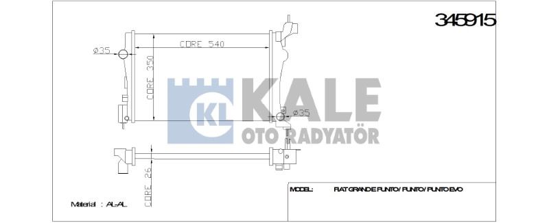 RADYATÖR FIAT GRANDE PUNTO / PUNTO / PUNTO EVO AL/PL/BRZ – KL345915