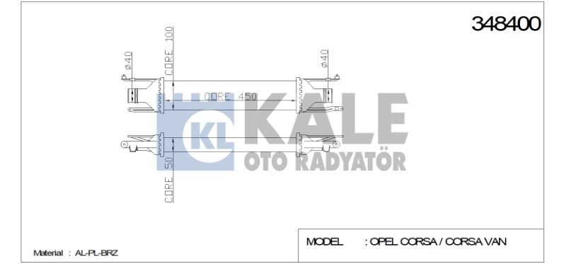 TURBO RADYATÖRÜ (INTERCOOLER) OPEL CORSA D 90 PS (450 X 97×52) AL/PL/BRZ – KL348400
