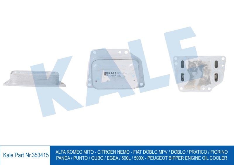 YAĞ SOĞUTUCU  FIAT DOBLO FIORINO EGEA PANDA PUNTO PEUGEOT BIPPER CITROEN NEMO ALFA ROMEO MITO –  EGEA 500L 500X – PEUGEOT BIPPER – KL353415