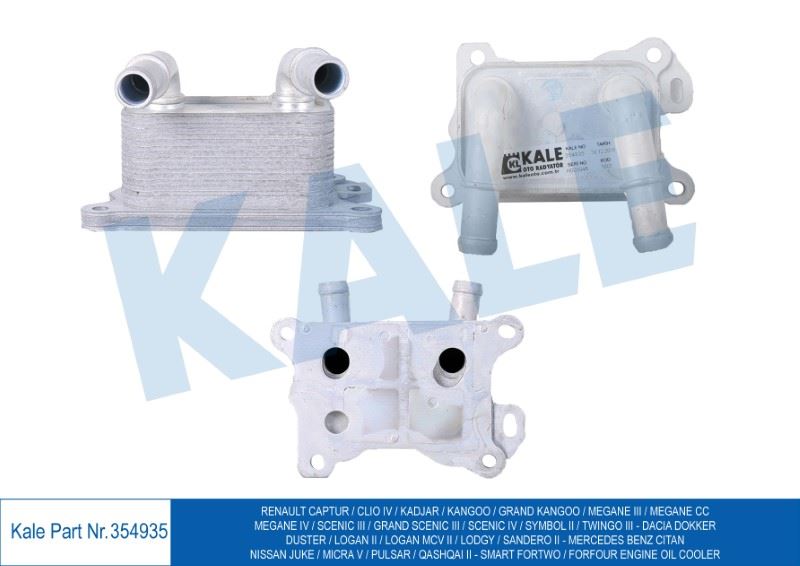 YAĞ SOĞUTUCU RENAULT CAPTUR CLIO IV KANGOO MEGANE III-IV SCENIC III-IV DACIA DOKKER DUSTER LOGAN II  MCV II LODGY SANDERO II NISSAN JUKE QASHQAI II – KL354935