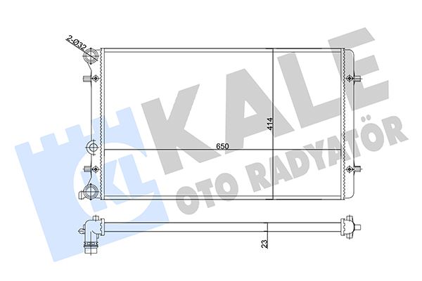 RADYATÖR VW AKL BORA GOLF IV 1.6 1.8T 1.9TDI 98- AUDI A3 – SEAT LEON TOLEDOII – SKODA OCTAVIA I  AL/MKNK/MT/(AC/NAC) 650×414X23 – KL356980
