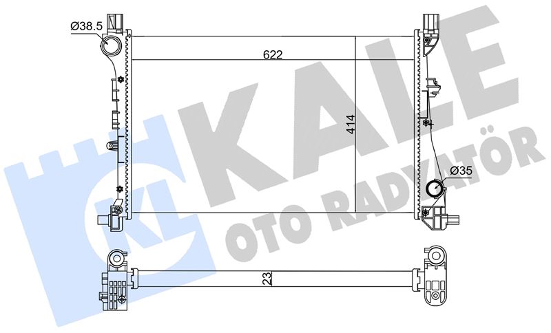 RADYATÖR MEKANİK FIAT EGEA ; TIPO 1.3MJT 1.4 15=> (MT) AC+/- 23 MM – KL363915