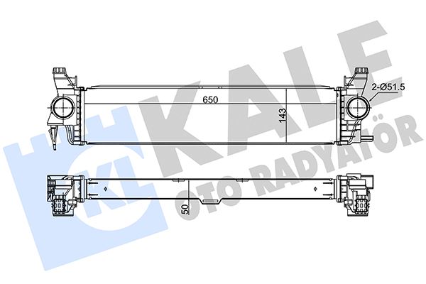 TURBO RADYATÖRÜ BİNEK-H.TİCARİ MERCEDES BENZ VITO (W447) 109CDI-111CDI 14 [650X143X50] AL-BRZ – KL375665