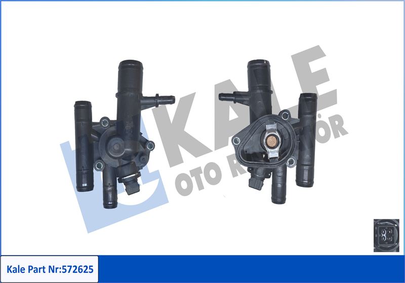 (89 °C) KOMPLE TERMOSTAT – PLASTİK GÖVDELİ NISSAN PRIMERA – OPEL VIVARO – RENAULT CLIO / ESPACE / KA PRIMERA – OPEL VIVARO – RENAULT CLIO / ESPACE / KA – KL572625