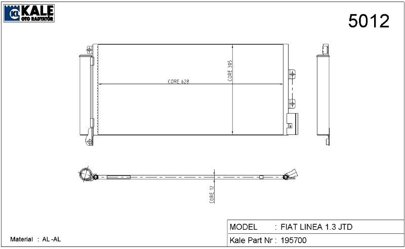 RADYATÖR KLİMA LINEA 07-18 1.3JTD-1.4-1.6JTD M-T