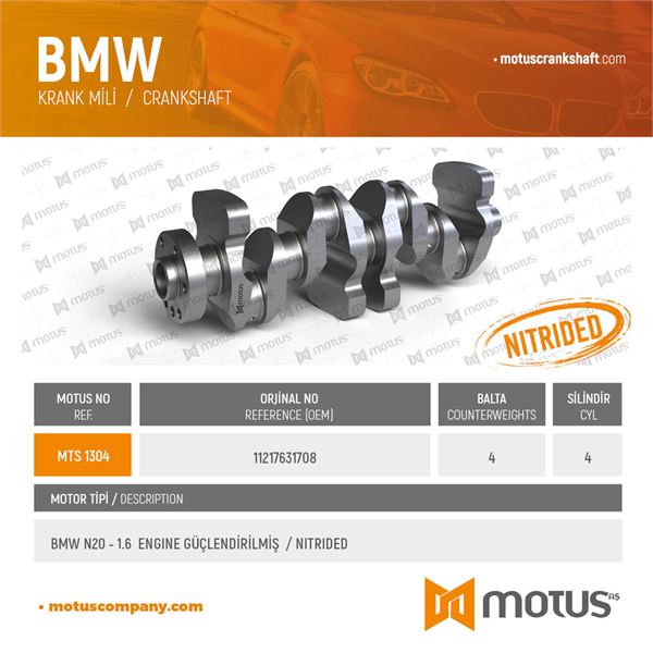 BMW KRANK MILI GUCLENDIRILMIS BMW N20 B20 F10 F25 E84