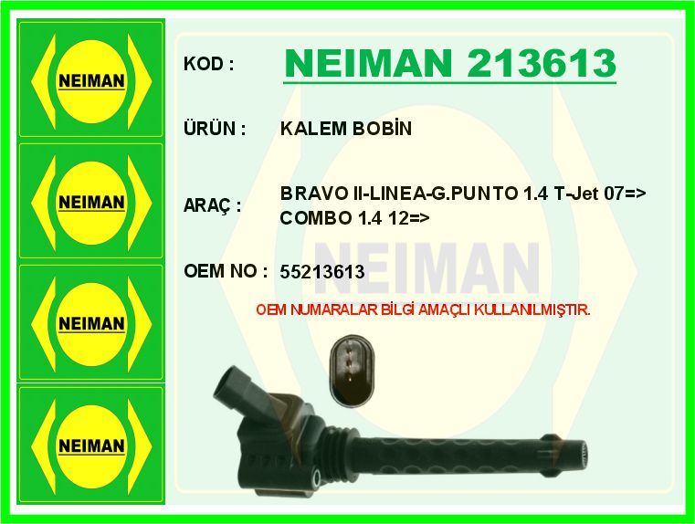 FIAT ATESLEME BOBINI LINEA GRANDE PUNTO BRAVO II 1,4 T JET 07>