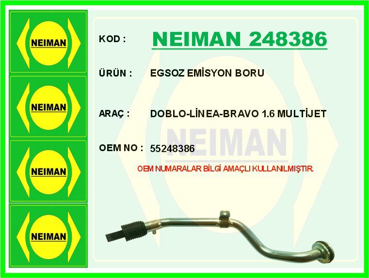 FIAT EGZOZ EMISYON BORUSU DOBLO II – LINEA 1.6 MJET 10>